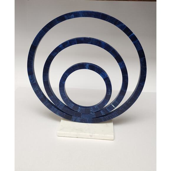 Ring Statuary Inlaid Bone Sculpture/Decorative 12" Platter - Picture 1 of 8